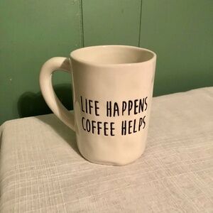 Life Happens Coffee Helps Coffee Mug Tea Milk Cup Ceramic